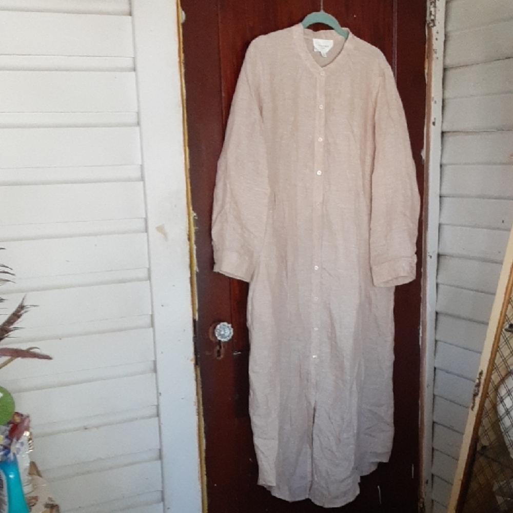 Pomander Tuckernuck Beige V-Neck Dress SZ XL NWOT